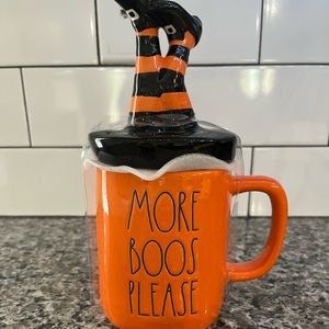 Rae Dunn More Boos Please Mug With Witch Feet Topper